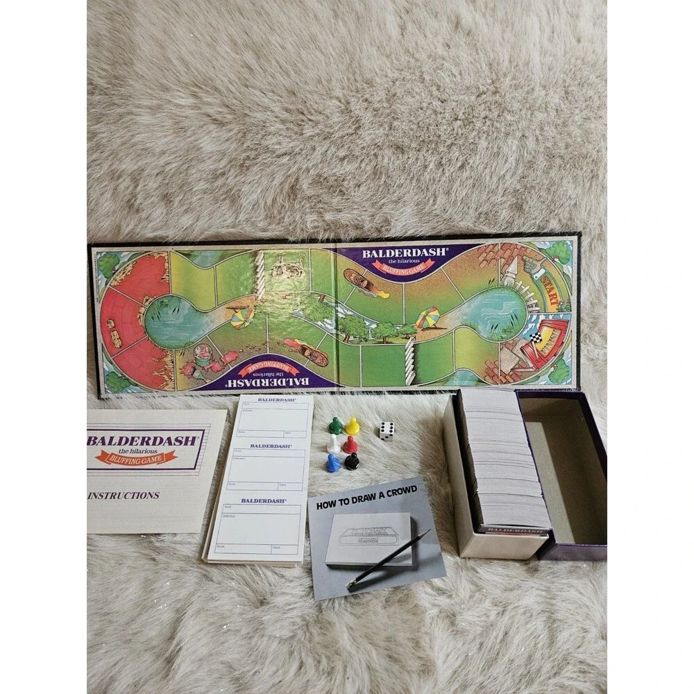 VTG Balderdash Board Game  - 1984 - The Hilarious Bluffing Game - Complete